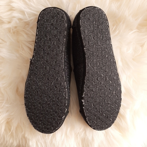 Toms Alpargatas Black Sparkly Slip on shoes size Y12 - Picture 8 of 8